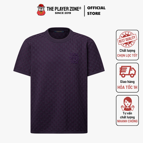 Áo Thun Damier Jacquard Short-Sleeved Crewneck - Tím