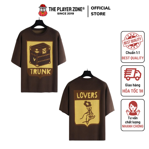 Áo thun Louis Vuitton LV Stylish Comfy Winter Trunk Bin Lovers Woolen Knitted Sweaters Short Sleeve Crew Neck - Brown