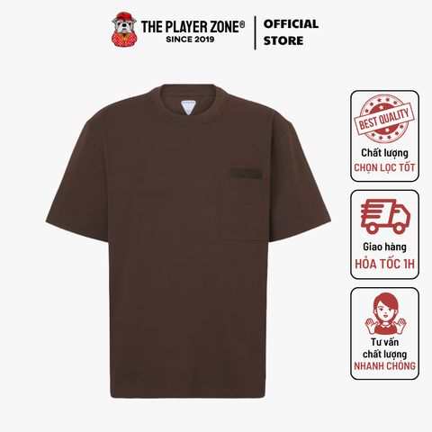 Áo Thun Suede-trimmed cotton jersey T-shirt - Nâu