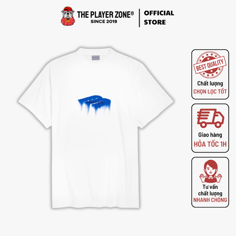 Áo thun Wet Brush Oversized T-Shirt in white dry jersey- trắng