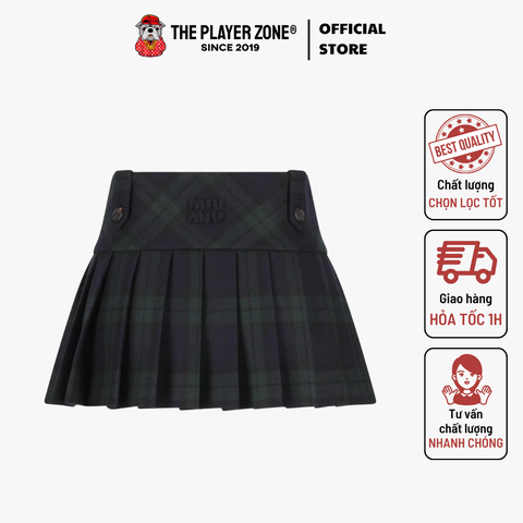 Chân Váy Miu Miu In Virgin Wool - Dark Blue