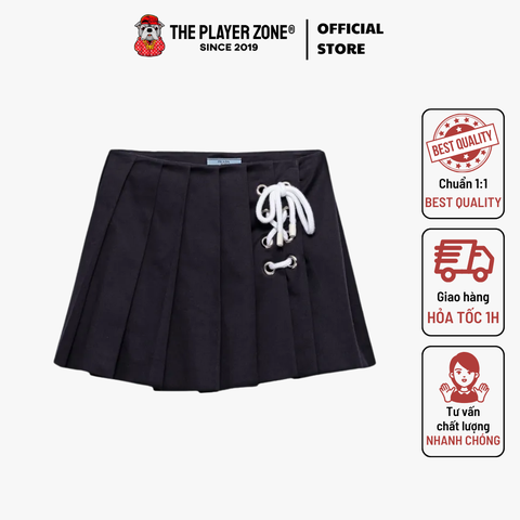 Chân Váy Prada Pleated Drill Mini Skirt - Blue