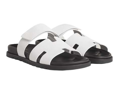 Dép Hermes Sandal Chypre Da Calfskin Trơn Blanc