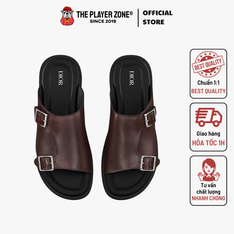 Dép Dior Alias Sandal Deep Brown Smooth Calfskin -  Brown