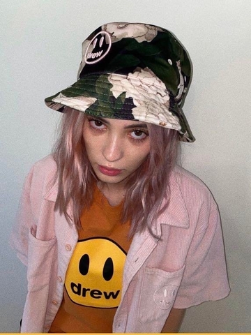 Nón Drew House Iceberg Roses Velvet Bucket Hat Best Quality