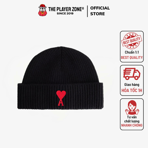 Nón Ami Men's Ami de Cœur beanie - Đen