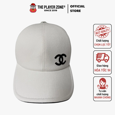 Nón Chanel CC Beaded Cap - Trắng