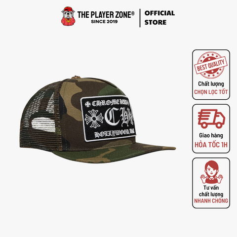 Nón Chrome Hearts CH Hollywood Camo - Green charm bạc thật