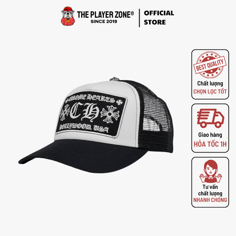 Nón Chrome Hearts CH Hollywood Trucker Hat - charm bạc thật
