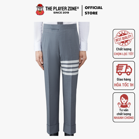 Quần Dài Thom Browne Plain Weave 4 Bar Trousers - Xám