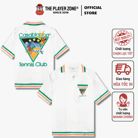 Áo Sơ Mi Tennis Club Icon Silk Twill Shirt - White