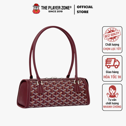 Túi Goyard Bonbonniere Baguette Shape Zipped Leather Bag - Đỏ