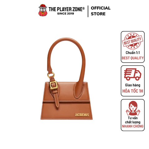 Túi Jacquemus Light Brown Leather Le Chiquito Moyen Boucle - 18cm - Nâu