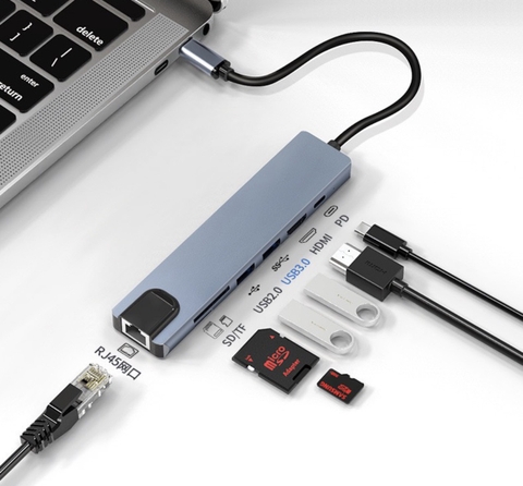 Cổng chuyển đổi HUB TYPEC KC J107 ( 7 in 1 )