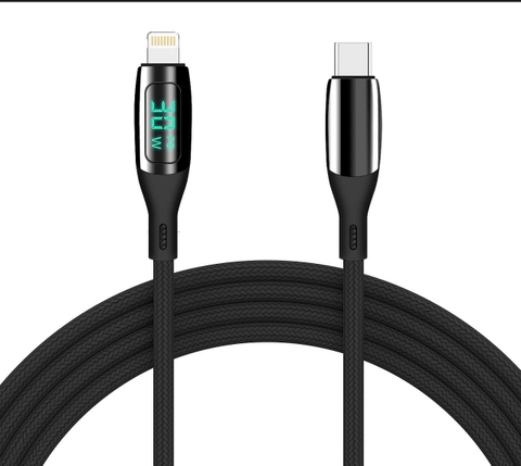 CÁP SẠC DÙ 30W KCLUX C30133 ( C to Lingtning - có đèn báo )