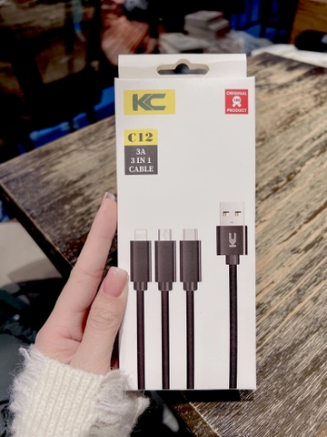 Cáp sạc 3 đầu KC C12