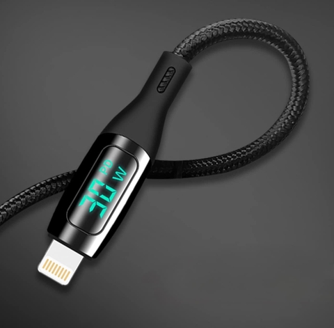 CÁP SẠC DÙ 30W KCLUX C30133 ( C to Lingtning - có đèn báo )