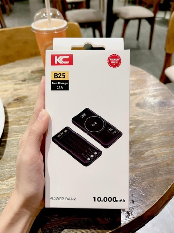 Sạc dự phòng KC B25 ( 10.000mAh - hỗ trợ sạc không dây )