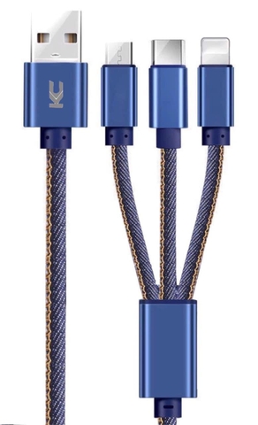 Cáp sạc 3 đầu KC C12