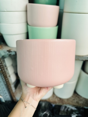 CHẬU KẺ TĂM 3 CHÂN (17*13cm) (1 chậu), tráng men, chậu cây trong nhà, trang trí decocr nhà đẹp Cây Tươi Nguyên CTN1545