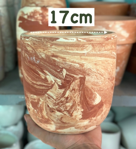 CHẬU ĐẤT NUNG LOANG MÀU TRỨNG TRÒN 10CM, 14CM, 17CM, (1 chậu),chậu trồng cây, trang trí nội thất, Cây Tươi Nguyên CTN1556