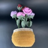 FLOWER POTS ROSE WITH BUDS-red purple