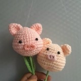 FLOWER BRANCHES PINK PIG