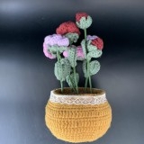 FLOWER POTS ROSE WITH BUDS-red