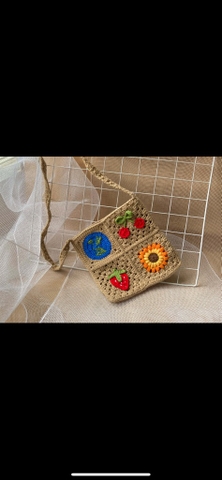 CROCHET BAGS SMALL SUNFLOWER