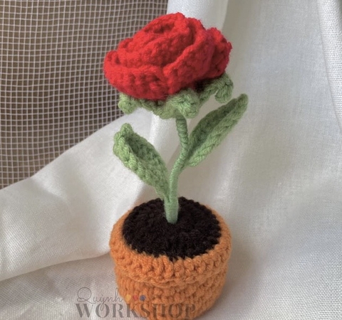 FLOWER POTS 2 - MEDIUM SINGLE ROSE