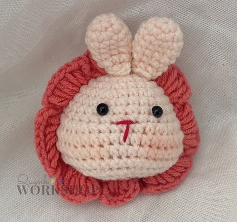 SMALL ANIMALS RABBIT HEAD FLOWER-pink