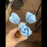 FLOWER POTS 3 PETAL TULIP FLOWER POT - Blue