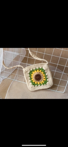 CROCHET BAGS BIG SUNFLOWER