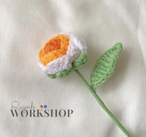 FLOWER BRANCHES MEDIUM ROSE-yellow white 3 layers