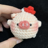 SMALL ANIMALS PIG WEARING HAT-red