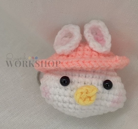 SMALL ANIMALS CHICK WEARING RABBIT HAT