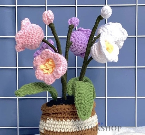 FLOWER POTS 6 PINK BELL FLOWER POT