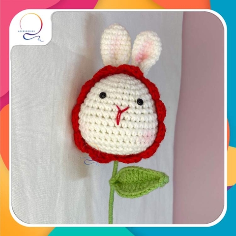 FLOWER BRANCHES RABBIT WITH RED FLOWER