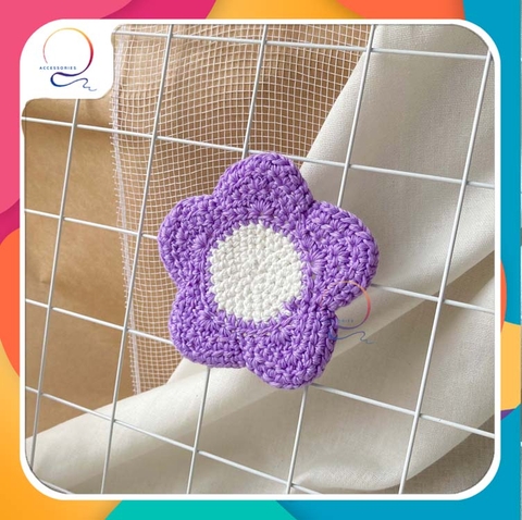 COASTERS - SIMPLE FLOWER-purple white