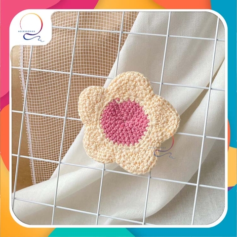 COASTERS - SIMPLE FLOWER-cream dark pink