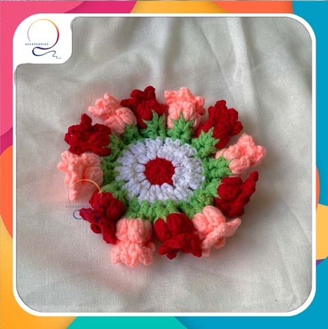 COASTERS BELLY FLOWER-rose red