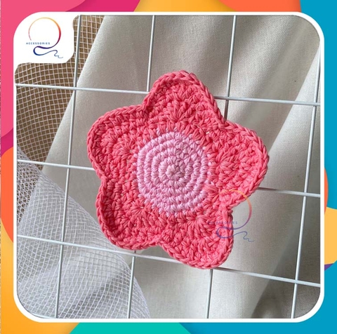 COASTERS - SIMPLE FLOWER-dark pink light pink