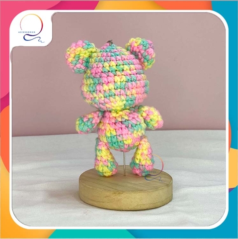 MEDIUM ANIMALS BEARBRICK-Blue Yellow pink