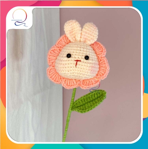 FLOWER BRANCHES RABBIT WITH PINK FLOWER