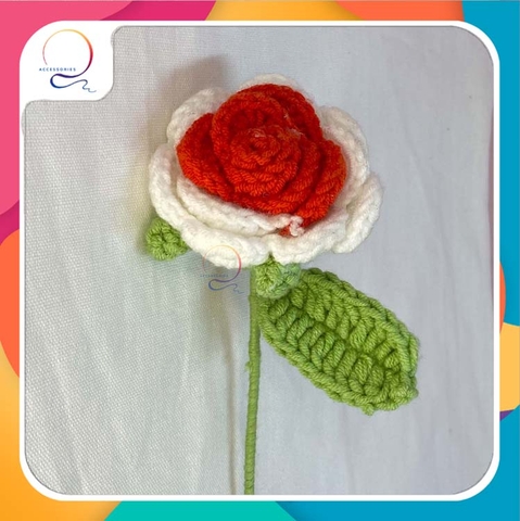 FLOWER BRANCHES MEDIUM ROSE-red white