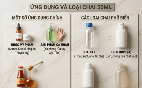 Ứng Dụng Chai Nhựa Vào Thực Tế Các Loại Chai Nhựa 50ML Phổ Biến