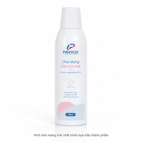 Chai đựng sữa rửa mặt 300ml đẹp, thanh lịch, tiện dụng