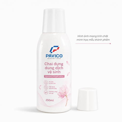 Chai đựng dung dịch vệ sinh 250ml PET trắng sứ cao cấp