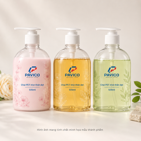 Chai dầu gội thân dẹt 500ml ứng dụng thực tế