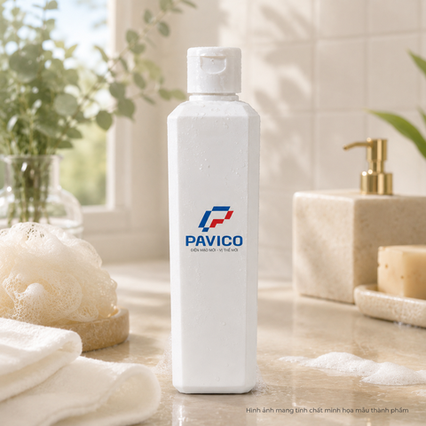 Chai lọ sữa tắm PET trắng sứ 220ml nắp bật sử dụng trong phòng tắm